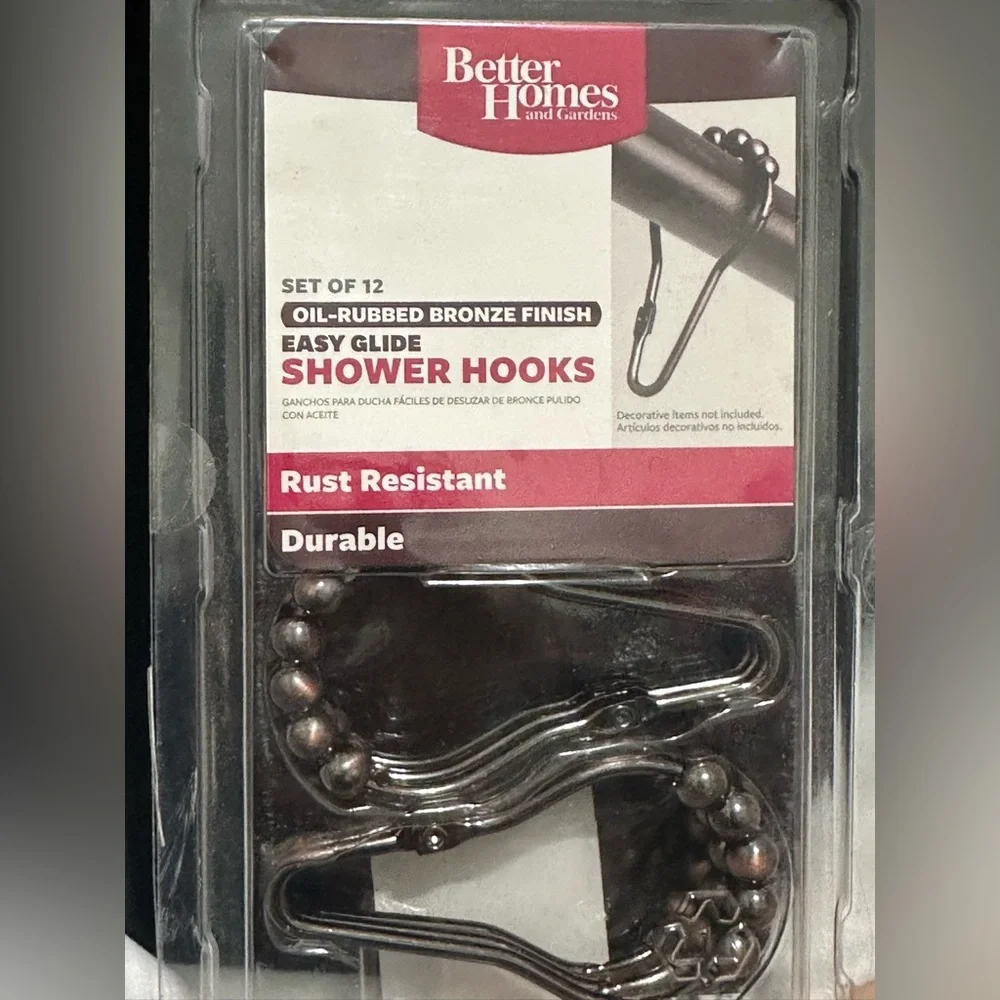 Better Homes Bronze Easy Glide Shower Hooks